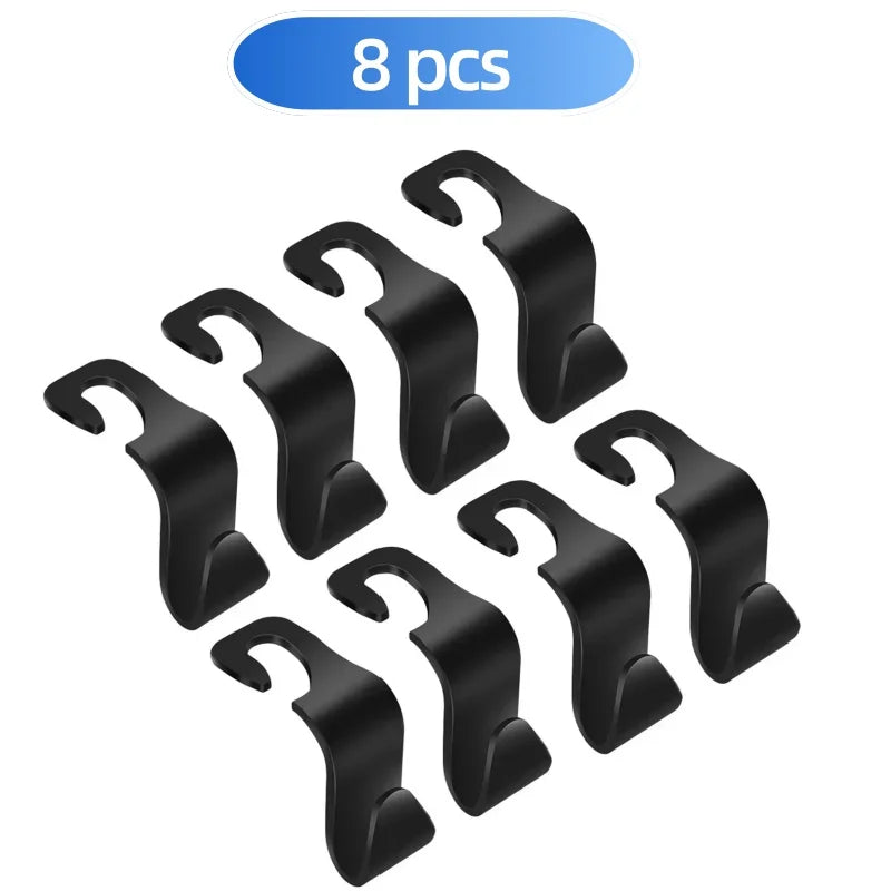2/4Pcs Car Headrest Hooks Hanger for Bags Seat Back Organizer Holder Clips Auto Fastener Hooks Car Storage Interior Accessories
