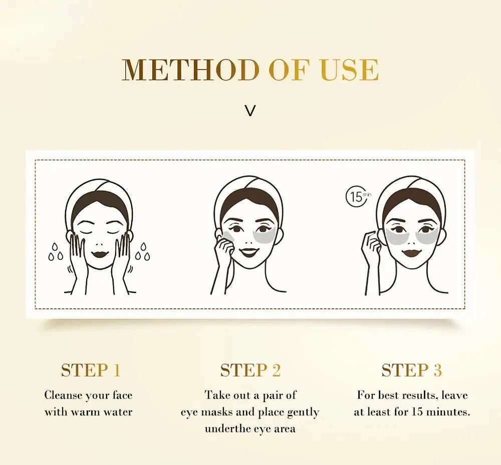 60pcs Hyaluronic Acid Repair Eye Mask Relieve Eye Fatigue Remove Dark Circles Moisturizing Korean Skin Care Crystal Eye Masks
