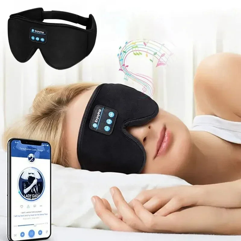 3D Eye Mask Bluetooth Music Play Sleeping Headphones with Built-in HD Speaker Mask For Sleep Headphones Wireless Air Travel 5.0