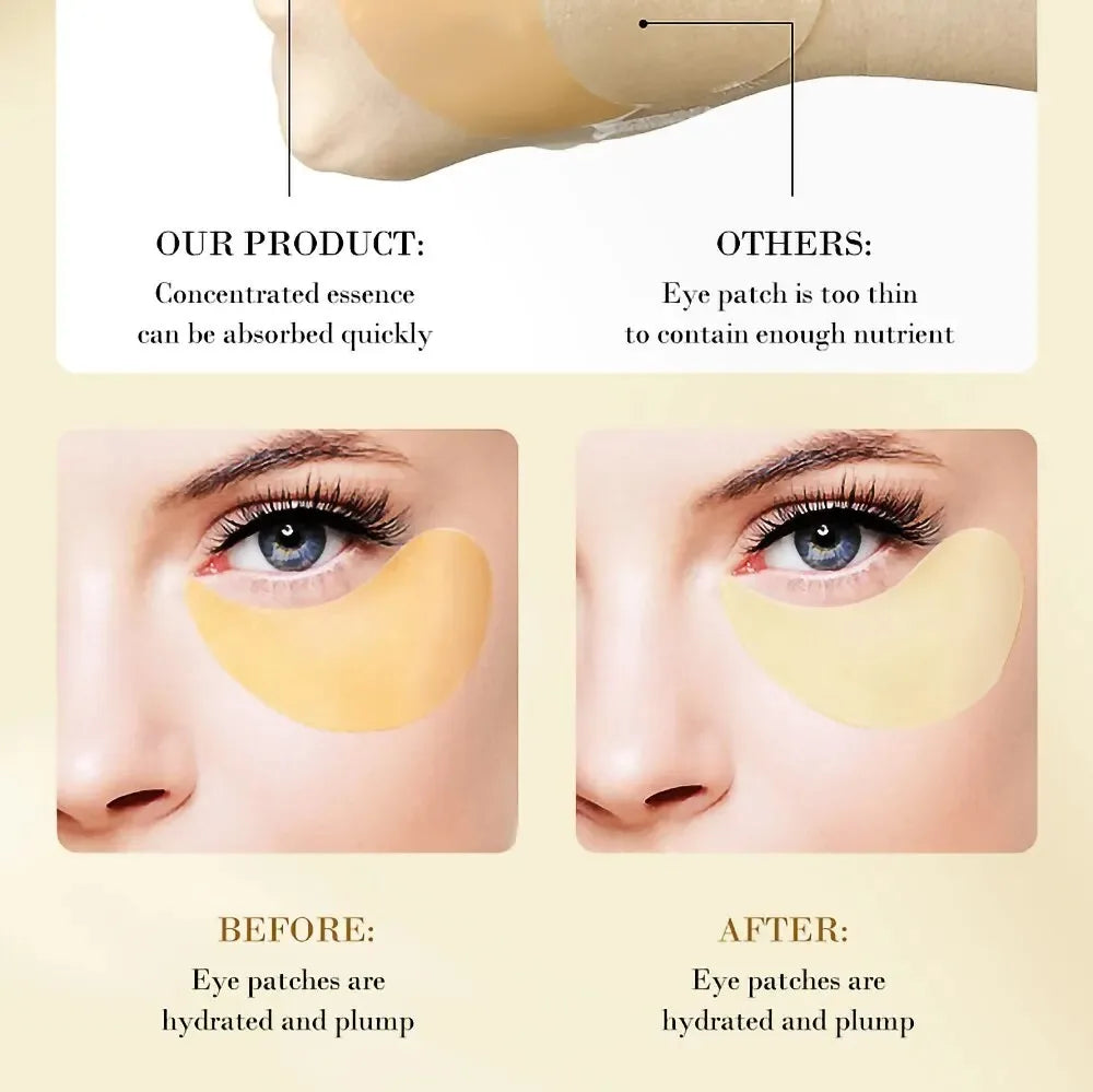 60pcs Hyaluronic Acid Repair Eye Mask Relieve Eye Fatigue Remove Dark Circles Moisturizing Korean Skin Care Crystal Eye Masks