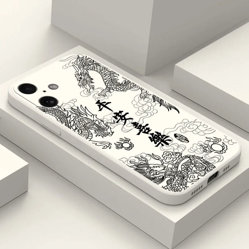 Fashion Chinese Dragon Phone Case For iPhone 17 16 15 11 12 14 13 Pro Max Mini X XS XR 7 Plus 17E Air Shockproof Cover Fundas