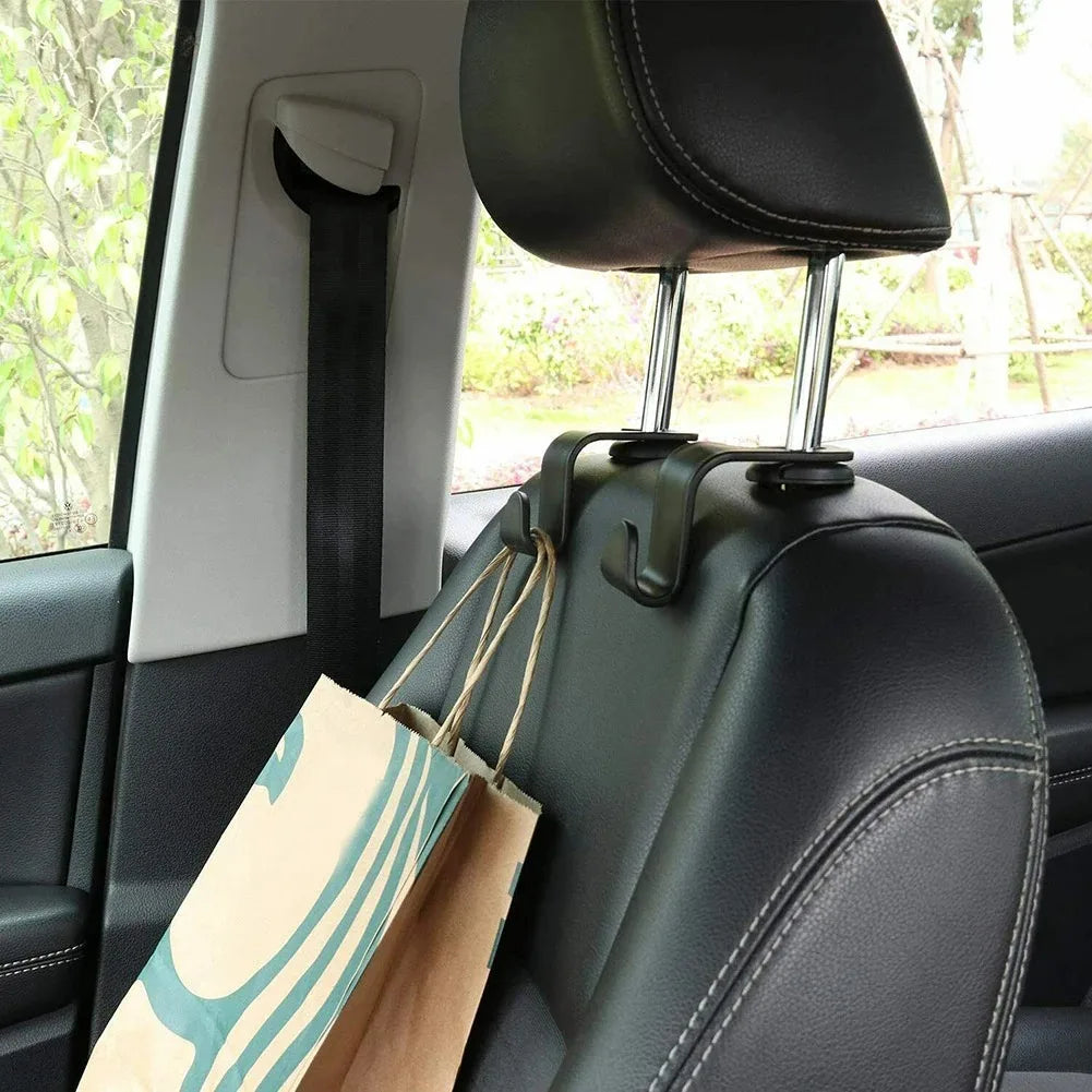 2/4Pcs Car Headrest Hooks Hanger for Bags Seat Back Organizer Holder Clips Auto Fastener Hooks Car Storage Interior Accessories