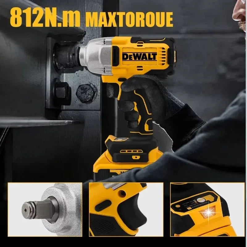 Dewalt DCF892 High Torque Brushless Impact Wrench Wireless Electric Tool 20V Battery Cordless Power for Home Improvement