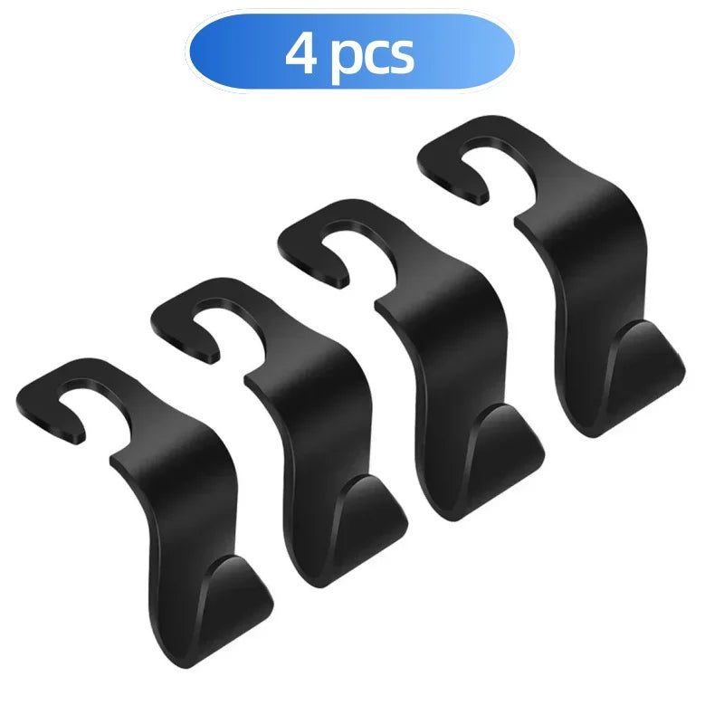 2/4Pcs Car Headrest Hooks Hanger for Bags Seat Back Organizer Holder Clips Auto Fastener Hooks Car Storage Interior Accessories