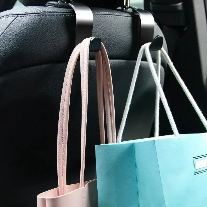 2/4Pcs Car Headrest Hooks Hanger for Bags Seat Back Organizer Holder Clips Auto Fastener Hooks Car Storage Interior Accessories