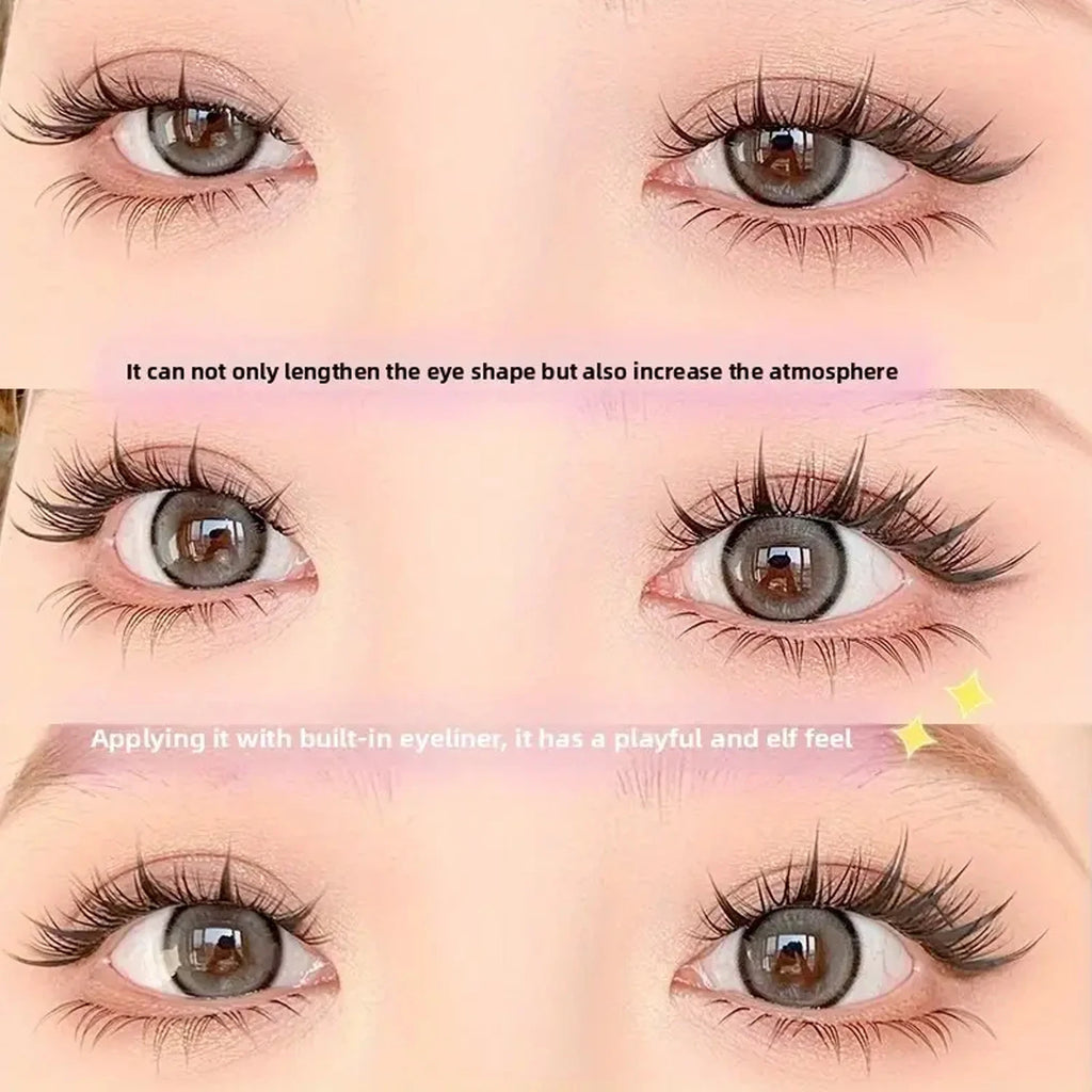 10 Rows of 100 Clusters C Curl Individual Fox-Style False Eyelashes, Natural and Thick Single-Section Pure Natural Makeup for Home Use, Suitable for Beginners