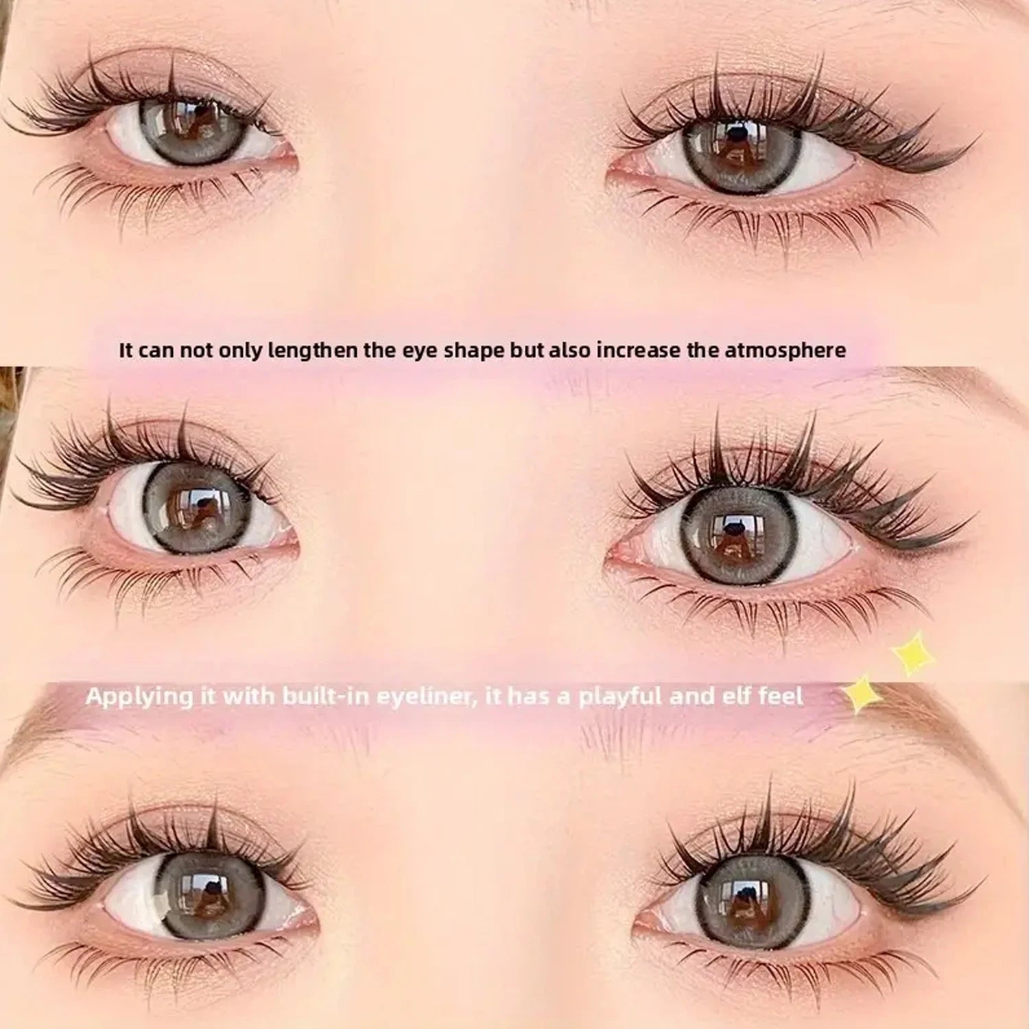 10 Rows of 100 Clusters C Curl Individual Fox-Style False Eyelashes, Natural and Thick Single-Section Pure Natural Makeup for Home Use, Suitable for Beginners