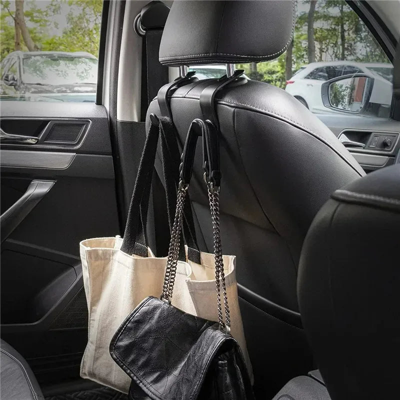 2/4Pcs Car Headrest Hooks Hanger for Bags Seat Back Organizer Holder Clips Auto Fastener Hooks Car Storage Interior Accessories