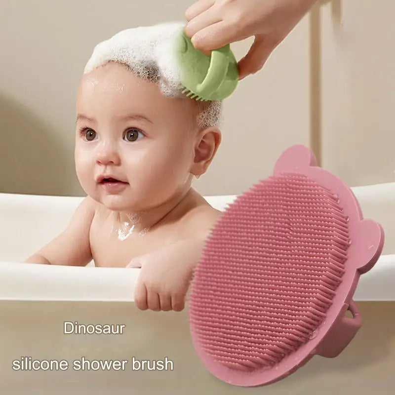 Dinosaur Silicone Scalp Massager Shampoo Brush with Soft Silicone Bristles for Dandruff Removal, Hair Growth and Scalp Care