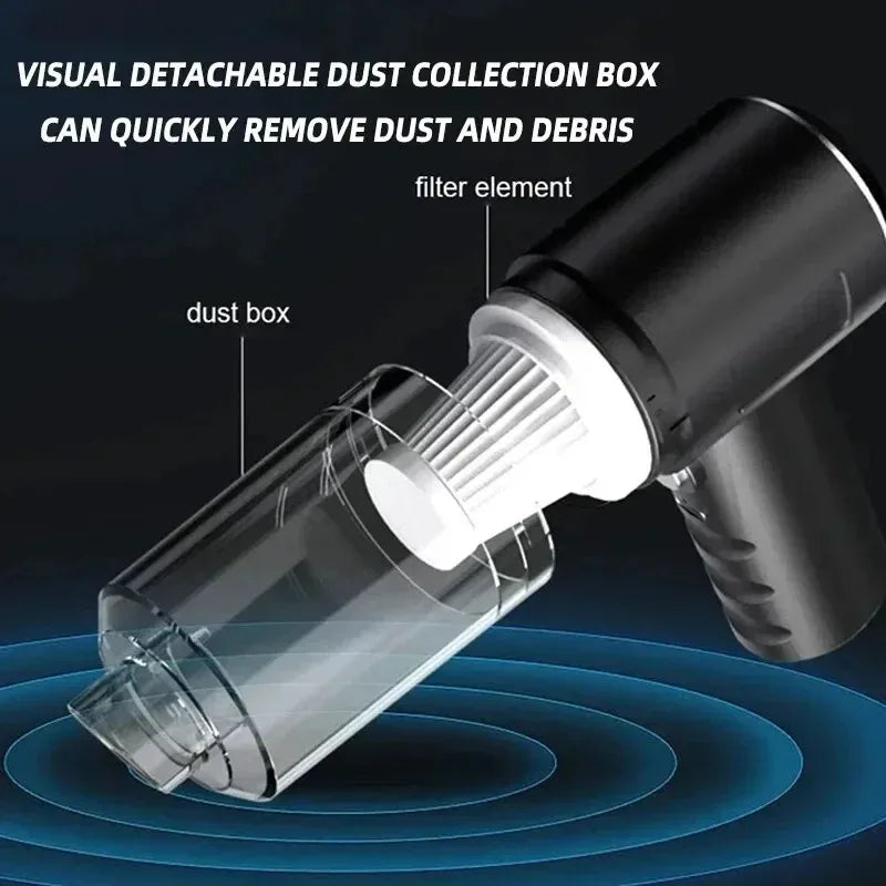 Portable Car Vacuum Wireless 12000PA - Mini Handheld Vacuum Cleaner
