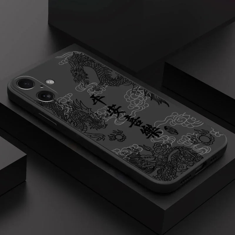 Fashion Chinese Dragon Phone Case For iPhone 17 16 15 11 12 14 13 Pro Max Mini X XS XR 7 Plus 17E Air Shockproof Cover Fundas