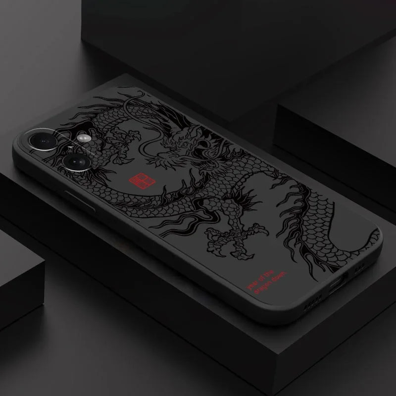 Fashion Chinese Dragon Phone Case For iPhone 17 16 15 11 12 14 13 Pro Max Mini X XS XR 7 Plus 17E Air Shockproof Cover Fundas