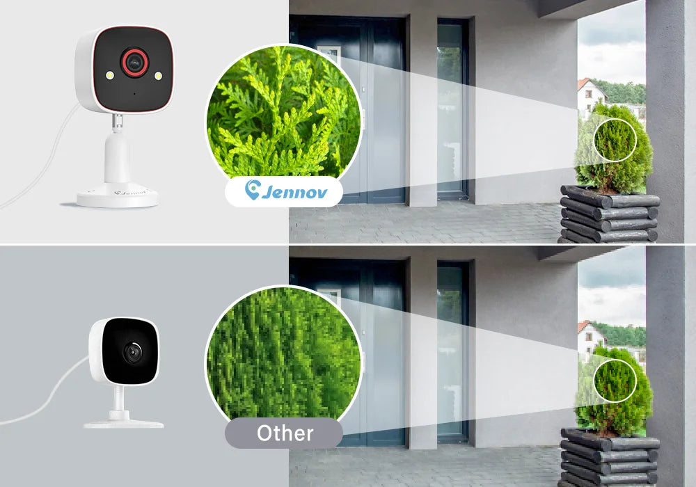 Jennov Outdoor/Indoor Security Cameras 2K HD Wireless WiFi Color Night Vision IP66 Waterproof Pet Dog Cat Baby Monitor Camera