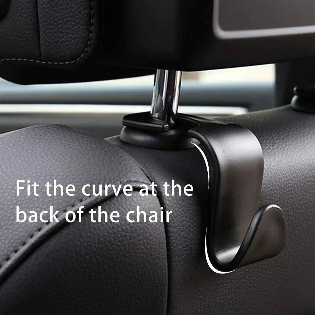 2/4Pcs Car Headrest Hooks Hanger for Bags Seat Back Organizer Holder Clips Auto Fastener Hooks Car Storage Interior Accessories
