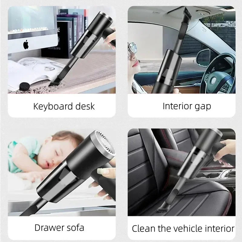 Portable Car Vacuum Wireless 12000PA - Mini Handheld Vacuum Cleaner