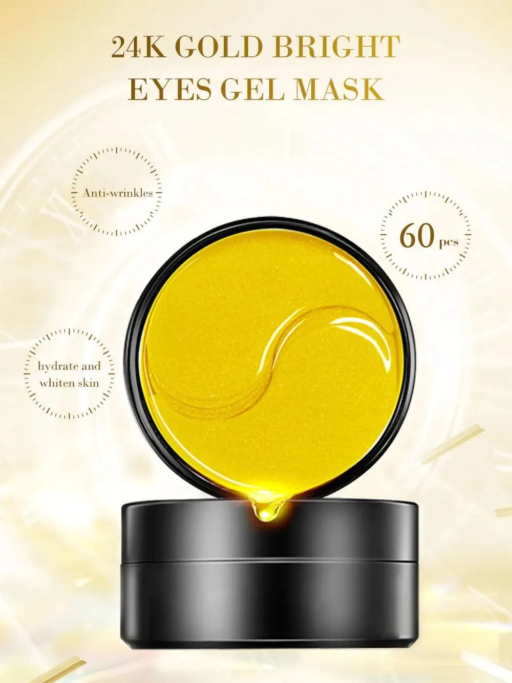 60pcs Hyaluronic Acid Repair Eye Mask Relieve Eye Fatigue Remove Dark Circles Moisturizing Korean Skin Care Crystal Eye Masks